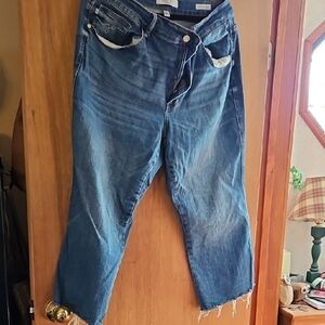 Judy Blue Mid Indigo High-Rise Wide Leg Crop Jeans